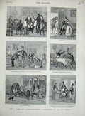 Old Antique Print 1882 House Scene Transport Cousin Louisa Gazette Horse 19th