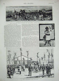 Old Antique Print 1891 Japanese Fire Bridgade Nagpur Train Crash Indian 19th