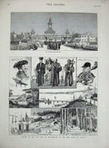 Original Old Antique Print 1880 New Pier Bournmouth Lord Mayor London Pavilion