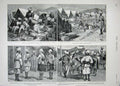 Original Old Antique Print 1898 Mountain Battery Siers Sentries Mail Horses