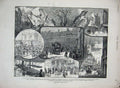 Original Old Antique Print London 1881 Bartholomews Canonbury Bridge Newgate