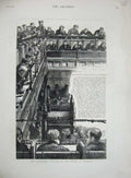 Original Old Antique Print 1887 Reporter'S Gallery House Commons Parliament