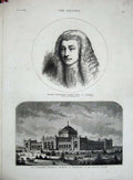 Original Old Antique Print 1875 Edward Burtenshaw Sugden Baron Philadelphia Art