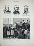 Old Antique Print 1877 Fergusson Changarnier Clifford War Princess Milan 19th