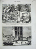 Old Antique Print 1881University Fete Utrecht Sanitary Medical Exhibition 19th