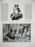 Original Old Antique Print 1880 Duchess Marlborough Capture Sekukuni Cave War