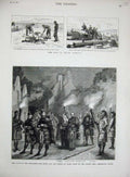 Old Antique Print 1880 Abergeldie Castle Prince Wales Scotland War Africa 19th