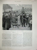 Old Antique Print 1895 Prince Bismarck'S Eightieth Birthday Railway Train 19th