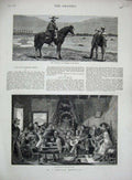Old Antique Print 1880 Funeral Chilian Child Capitaz Overseer Estate Man 19th