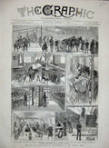 Old Antique Print 1879 Zulu War Victoria Docks Artillery Ship Horses Army 19th