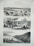 Old Antique Print 1876 War Koula Pass Servian Troops Knajevatz Pragovatz 19th