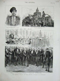 Original Old Antique Print 1889 London Chamber Commerce Croyland Abbey Savv 19th