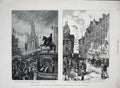 Original Old Antique Print 1881 Edinburgh Statue Duke Wellington Siers Scotland