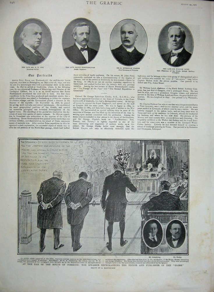 Old Antique Print 1901 Zoological Gardens Lion House Commons Clarke Men 20th