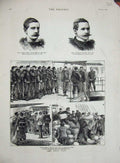 Original Old Antique Print 1879 Zulu War Nevill Coghill Melvill Siers Ship 19th