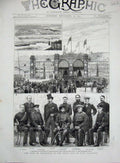 Original Old Antique Print 1875 Duke Edinburgh Nijni Novgorod Pavilion War Army