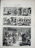 Original Old Antique Print 1874 Ashantee War Portsmouth Welsh Fusiliers Fantee