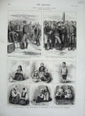 Old Antique Print 1876 War Bulgarian Orphan Philippopolis Asylum Deligrad 19th