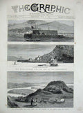 Old Antique Print 1877 Chanak Kalessi Kilid Bahr War Caput Bovis Danube 19th