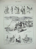Original Old Antique Print 1886 Portsmouth Volunteer Siers Battle War Army Dog
