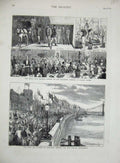 Original Old Antique Print 1874 Duke Edninburgh Chelsea Embankment Royal Hounds