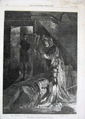 Old Antique Print 1857 Meg Merrilies Dying Smuggler Man Lauder Fine Art 19th
