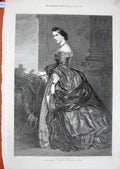 Original Old Antique Print 1871 Portrait Lady Burdett-Coutts Brompton Victorian