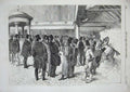 Original Old Antique Print 1856 Tattersall'S Horse Sale Men Hats Animals 19th