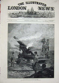 Old Antique Print War 1877 Defence Kars Canon Gun Turkish Army Asia Art 19th