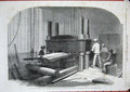 Old Antique Print 1863 Manufacturing Armour-Plates Hydraulic Chatham Dock 19th