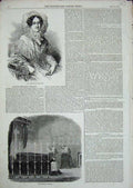 Original Old Antique Print 1848 Madame Aldelaide Portrait Chapelle Ardente 19th