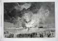Old Antique Print 1864 Explosion Ship Barque Lottie Sleigh Mersey River 19th