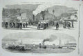 Original Old Antique Print 1855 Funeral Lord Raglan Ship Caradoc Basin Clifton