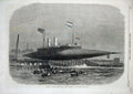 Old Antique Print 1866 Launch Steam Yacht Ross Winans Millwall Boat Art 19th