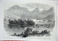 Original Old Antique Print 1861 Queen Ireland Royal Barge Killarney Derricunihy