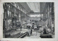 Original Old Antique Print 1865 Penn'S Marine Engine Factory Greenwich Turnery