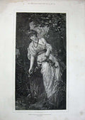 Old Antique Print Ophelia 1885 Beautiful Woman Lady Trees Flowers Stream 19th