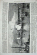 Old Antique Print 1867 New Fish Market Yarmouth Boats Sea Buildings Art 19th