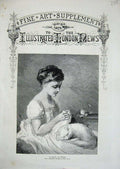 Old Antique Print 1872 Le Favori Young Woman Dress Cat Jourdan Fine Art 19th