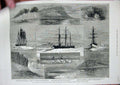 Original Old Antique Print 1880 Arctic Leigh Smith Yacht Franz Joseph Siberian
