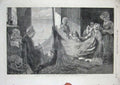 Original Old Antique Print 1865 Women Fishing Nets Working Smythe Wallis Art