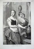 Original Old Antique Print Margaret Fountain Water Jug 1872 Bethnal Museum Art