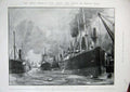 Original Old Antique Print 1902 Cardiff Docks Steamers Ships Welsh Coal America
