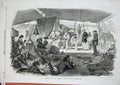 Original Old Antique Print Tropics Indian Ocean 1857 Ship Passengers Games Art