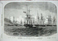 Old Antique Print 1855 Geyser Faro Sound Ships Freden Arion Dania Emillia 19th