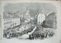Original Old Antique Print 1859 Burns Centenary Festival Procession Dumfries