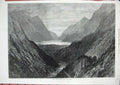 Original Old Antique Print Loch Maree Dingwall Skye Railway 1871 Mountains Art