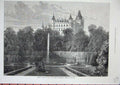 Old Antique Print 1872 Dunrobin Castle Duke Sutherland Golspie Scotland 19th