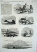Old Antique Print Lorne 1871 Dunolly Castle Iona Island Mull Kilchurn Awe 19th
