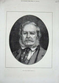 Original Old Antique Print 1873 Portrait Sir Edwin Landseer Man Art Victorian